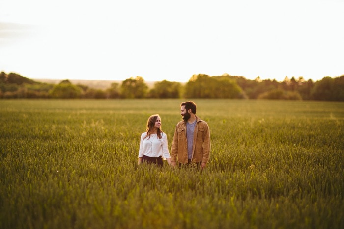 Sunny wheat field  engagement photography Northern Ireland 