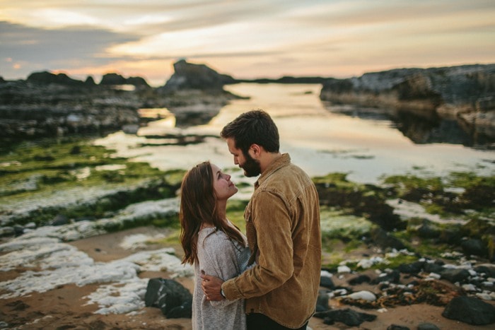 Ballintoy Harbour engagement photography Northern Ireland 